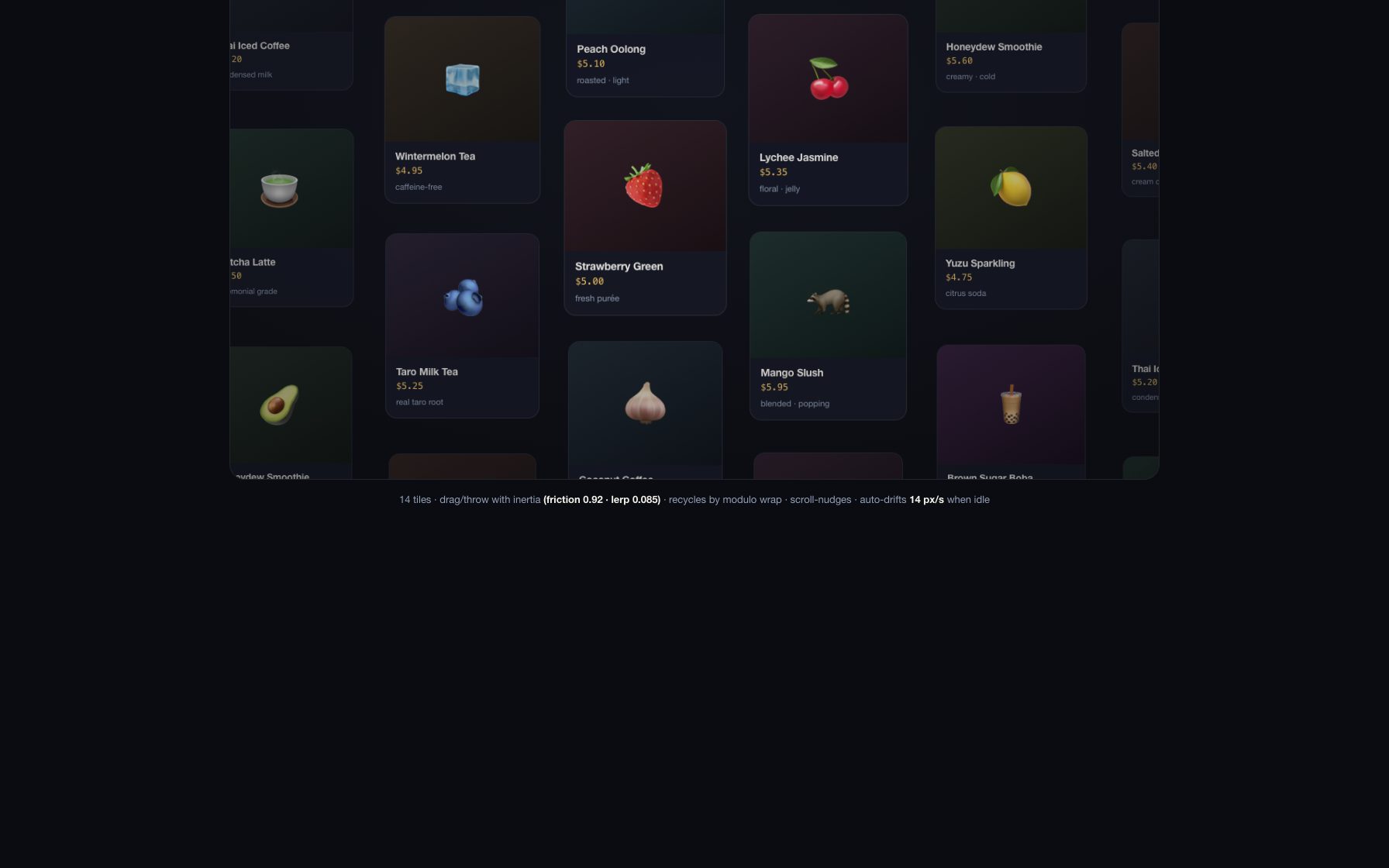 Infinite Canvas Drag preview