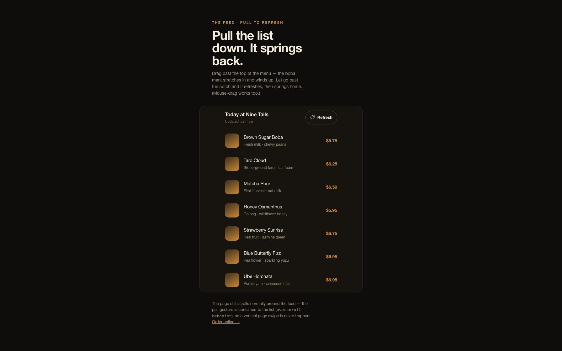 Pull To Refresh preview