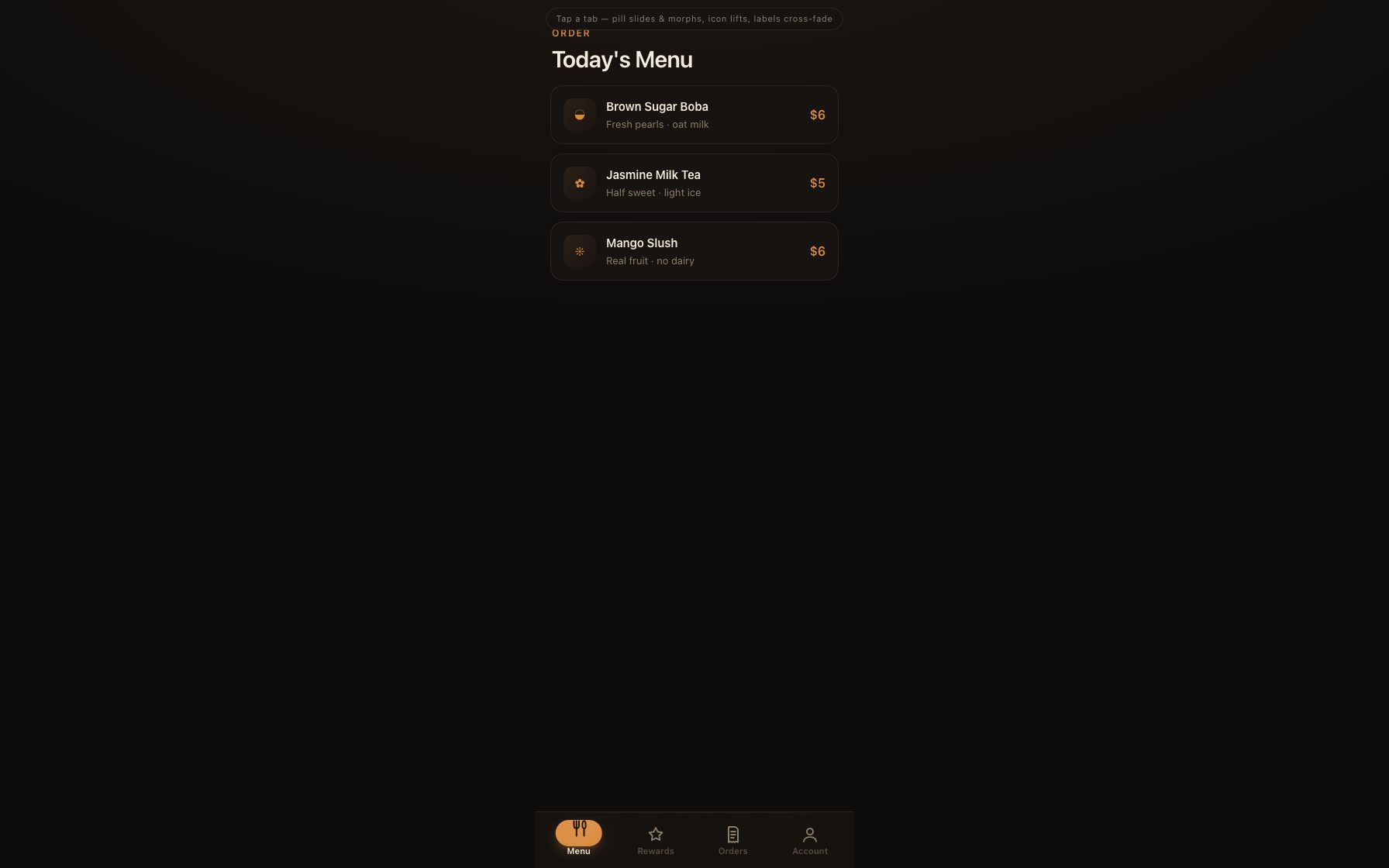 Tab Bar Morph preview